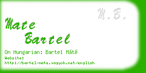 mate bartel business card