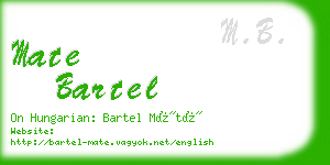 mate bartel business card